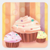 Cupcake Fantasy Kleurrijke snoepjes Vierkante Sticker (Voorkant)