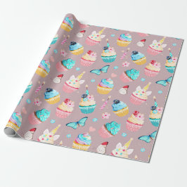Cupcake Feestje Cadeaupapier