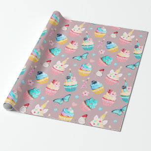 Cupcake Feestje Cadeaupapier