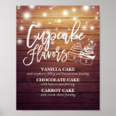 Cupcake Flavors Weddenschap Couple Mason Jar Wood Poster (Voorkant)