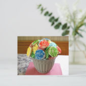 cupcake flowerpot briefkaart (Staand voorkant)