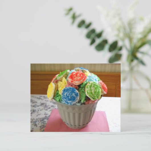 cupcake flowerpot briefkaart (Staand voorkant)
