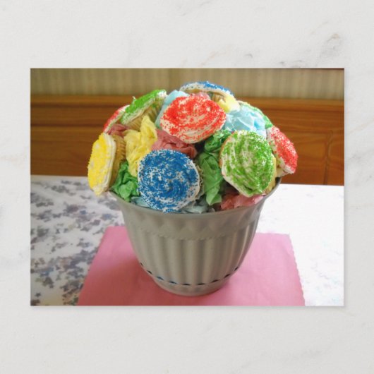 cupcake flowerpot briefkaart (Voorkant)