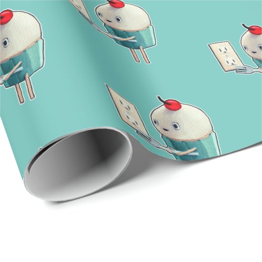 Cupcake, Fork en Light Socket Cadeaupapier (Rol Hoek)