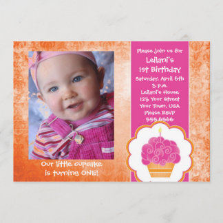 Cupcake Foto-uitnodigingen Kaart