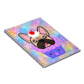 Cupcake Franse Bulldog Cute Rainbow Sparkle Notitieboek (Rechterzijde)
