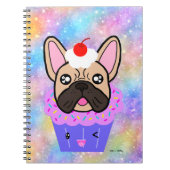 Cupcake Franse Bulldog Cute Rainbow Sparkle Notitieboek (Voorkant)