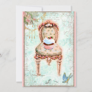 Cupcake Franse Victoriaans uitnodiging