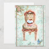 Cupcake Franse Victoriaans uitnodiging (Voorkant / Achterkant)