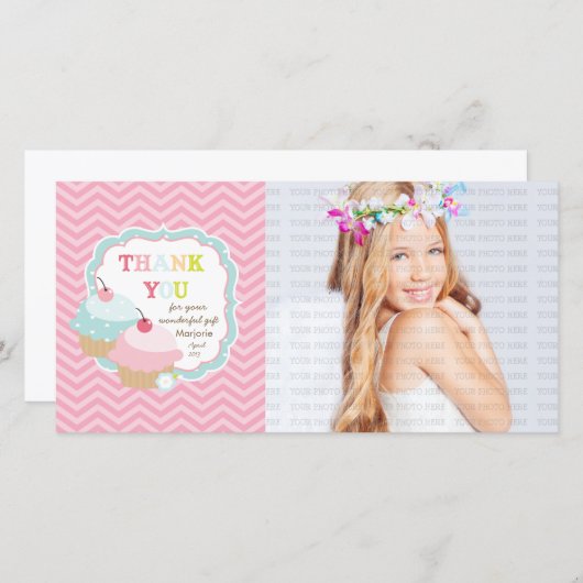 Cupcake Fun Colorful Bedankt (Voorkant / Achterkant)