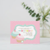 Cupcake Fun Colorful Birthday Party Kaart (Staand voorkant)