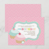 Cupcake Fun Colorful Birthday Party Kaart (Voorkant / Achterkant)