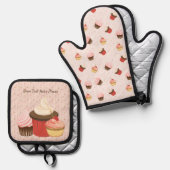 Cupcake Fun Ovenwant & Pannenlap Set (Voorkant / Achterkant)