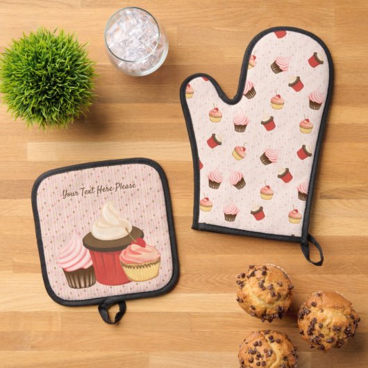 Cupcake Fun Ovenwant & Pannenlap Set (Top down)