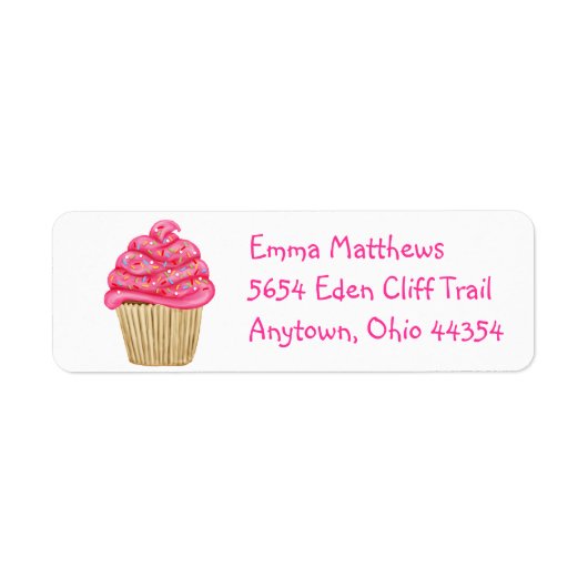 Cupcake Fun retour adreslabels Etiket (Voorkant)