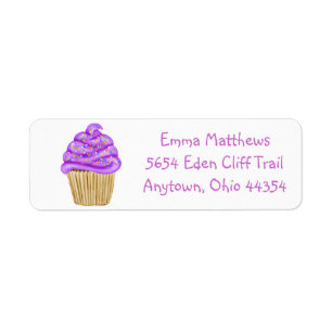 Cupcake Fun Return-adreslabels Etiket
