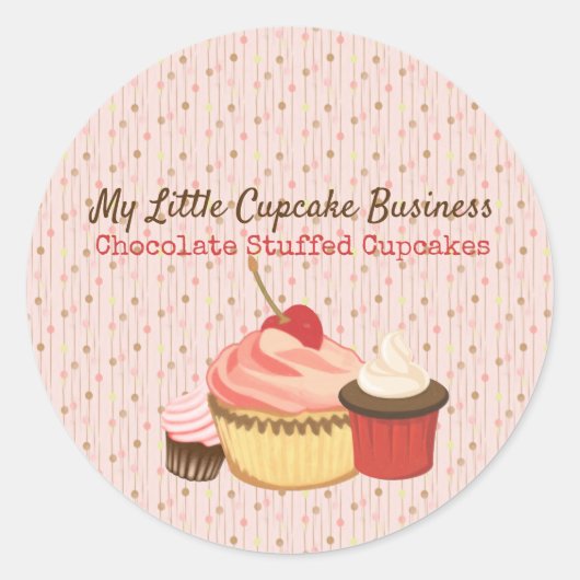 Cupcake Fun Ronde Sticker (Voorkant)