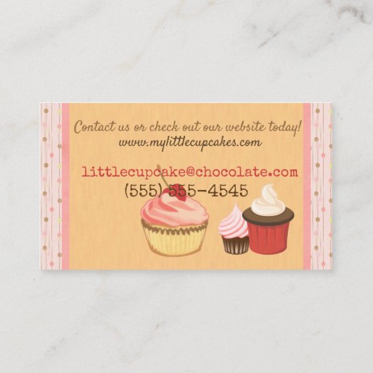 Cupcake Fun Visitekaartje (Achterkant)