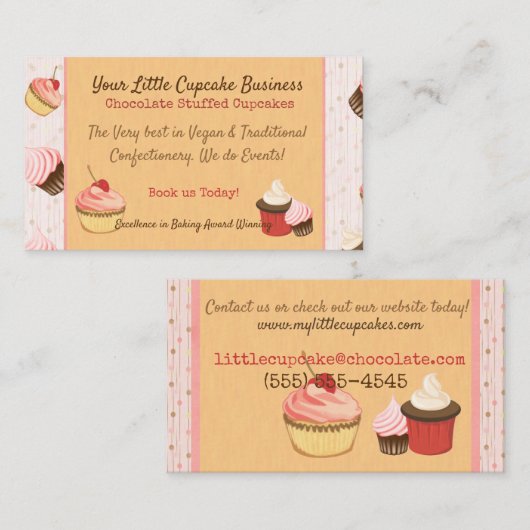Cupcake Fun Visitekaartje (Voorkant / Achterkant)