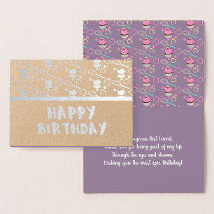 Cupcake Gardeerconfetti Geometrische Verjaardag Folie Kaarten
