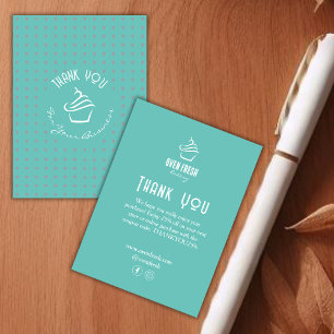 Cupcake gebak bakkerij polka stippen groen informatiekaartje