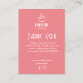 Cupcake gebak bakkerij polka stippen licht koraal informatiekaartje (Achterkant)