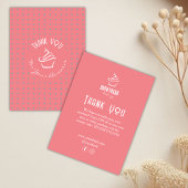 Cupcake gebak bakkerij polka stippen licht koraal informatiekaartje