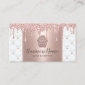 Cupcake gebak Chef Bakkerij Modern Roos Gold Drips Visitekaartje (Voorkant)