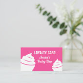 Cupcake gebakje loyaliteit ponskaart sjabloon visitekaartje (Staand voorkant)