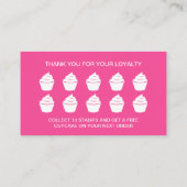 Cupcake gebakje loyaliteit ponskaart sjabloon visitekaartje (Achterkant)