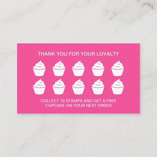 Cupcake gebakje loyaliteit ponskaart sjabloon visitekaartje (Achterkant)