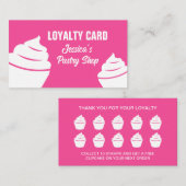 Cupcake gebakje loyaliteit ponskaart sjabloon visitekaartje (Voorkant / Achterkant)