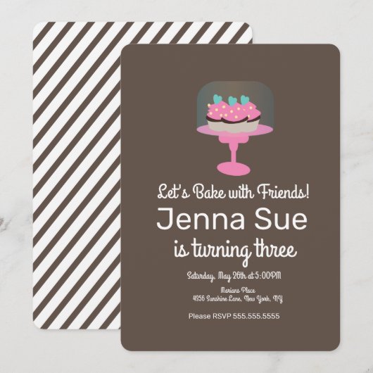 Cupcake gebakken 3e vangmuil kaart (Voorkant / Achterkant)