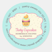 Cupcake gebakken banketbakkersgebak ronde sticker (Voorkant)