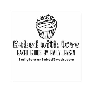 Cupcake Gebakken met Liefde Bedrijfsnaam Website U Zelfinktende Stempel