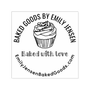 Cupcake Gebakken met Liefde Bedrijfsnaam Website # Zelfinktende Stempel