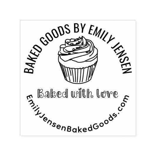 Cupcake gebakken met liefde Bedrijfsnaam Website # Zelfinktende Stempel (Design)