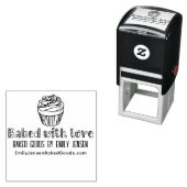 Cupcake Gebakken met Liefde Zakelijke Naam Website Zelfinktende Stempel (In situ)