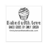 Cupcake Gebakken met Liefde Zakelijke Naam Website Zelfinktende Stempel (Design)