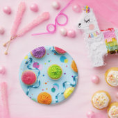 Cupcake geboortepapier bord (Feest)