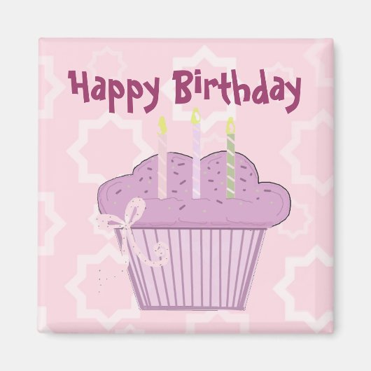 Cupcake Gefeliciteerd Magneet (Voorkant)