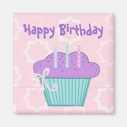 Cupcake Gefeliciteerd Magneet (Voorkant)