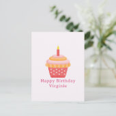 Cupcake Gefeliciteerd Roze Ansichtkaart Briefkaart (Staand voorkant)