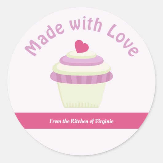 Cupcake gemaakt met Sticker liefdeslabel (Voorkant)