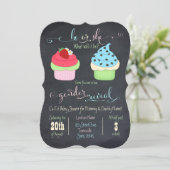 Cupcake gender onthullen dounodigt kaart (Staand voorkant)