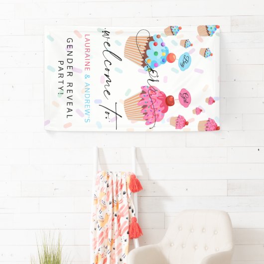 Cupcake Gender onthullen Welkom Banner (Insitu)