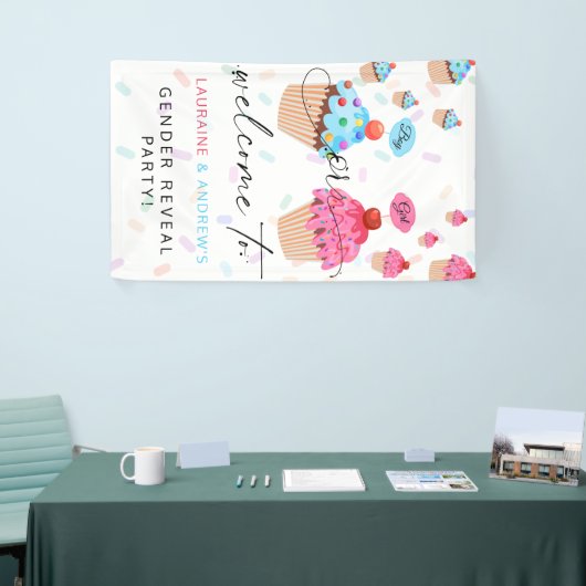 Cupcake Gender onthullen Welkom Banner (Beurs)