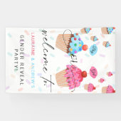 Cupcake Gender onthullen Welkom Banner (Horizontaal)