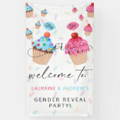Cupcake Gender onthullen Welkom Banner (Verticaal)