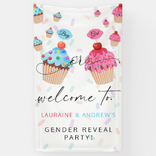 Cupcake Gender onthullen Welkom Banner